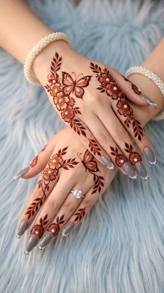 Glitter Trail Mehndi Design