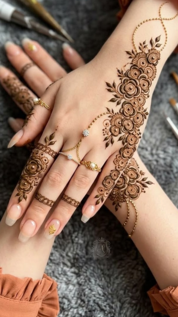 Indo Western Fusion Mehndi Design