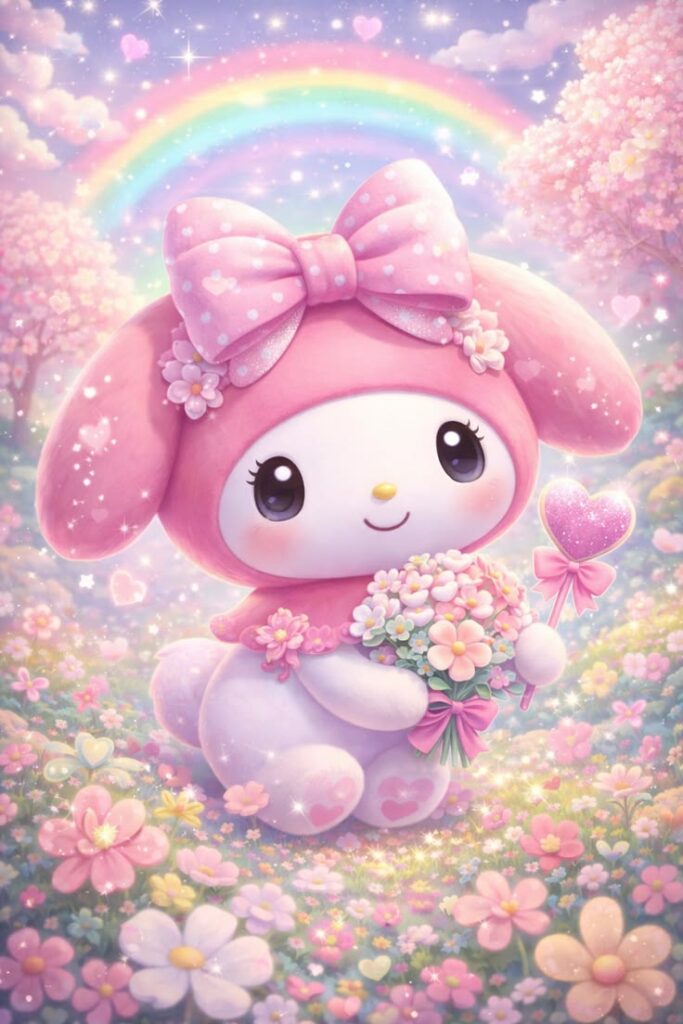My Melody Pfp - 185 Cute, Kawaii & Y2K Pics for Social Media 21 My Melody With Flowers